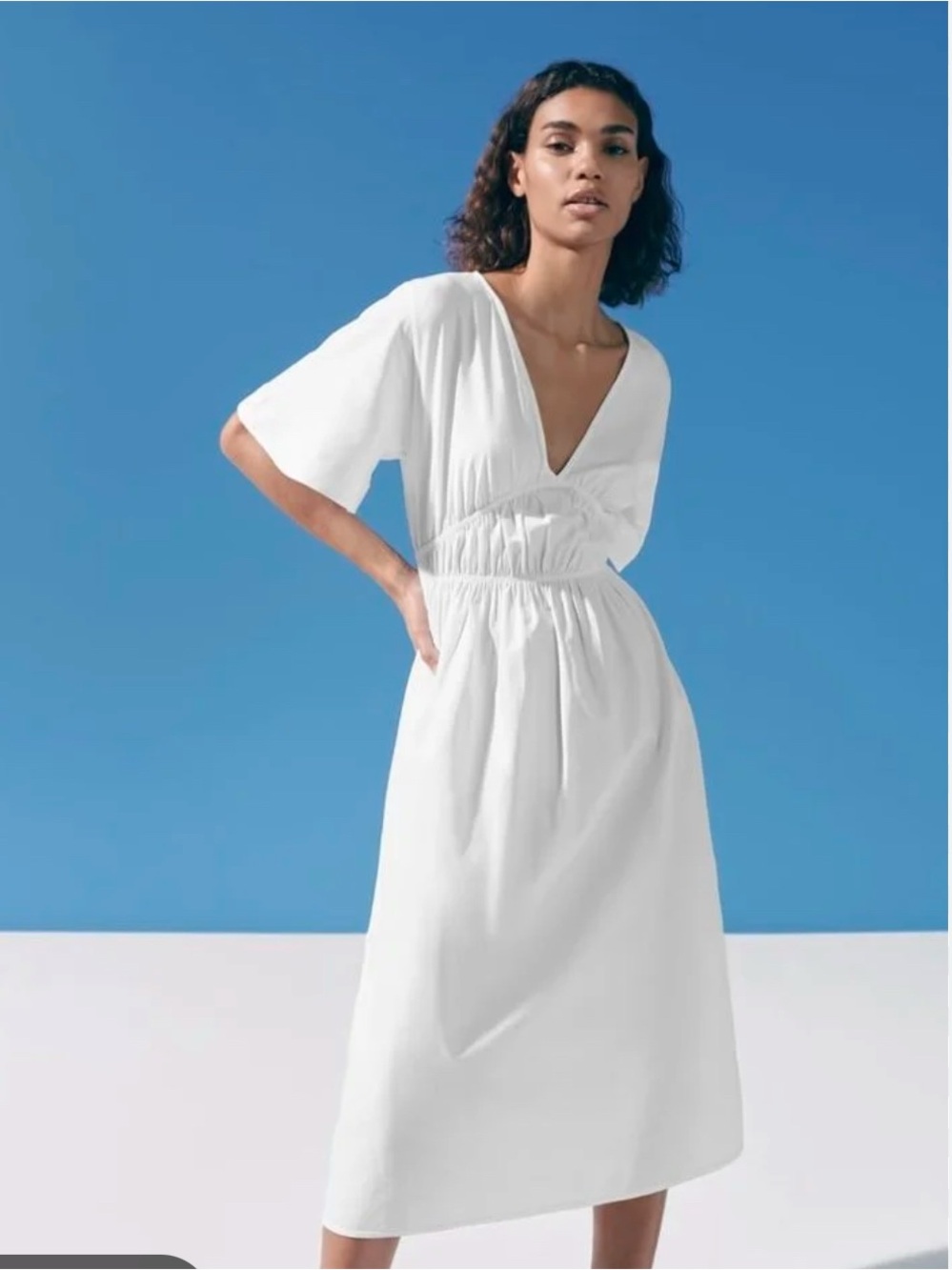 Zara White Cotton Dress
